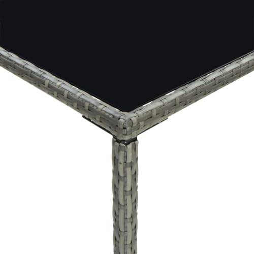 Table de bar de jardin compacte 70x70cm solution gain de place pour balcon gris