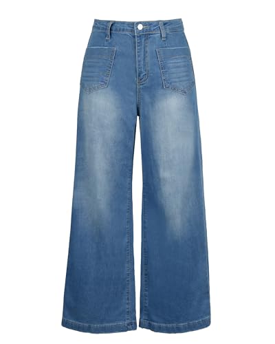 Flvsun Women's Wide Leg Jeans High Waisted Stretchy Straight Leg Baggy Jeans Loose Fit Trendy Ankle...