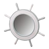  Espejo Redondo de Madera MDF Blanco nórdico para decoración de 43 cm. Vitta - LOLAhome