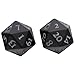Ultra PRO - Vivid Heavy Metal Dice Set Black 2ct - Up Your Gaming 20 Sided Dice, Role Playing Games, Matte Finish