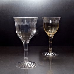 TWO PIECE SIMPLY ELEGANT 6 OZ. CLEAR WINE GOBLET DISPOSABLE 12/10 120CS