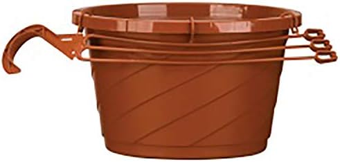 The HC Companies 12 Inch Euro Hanging Planter - Plastic Garden Hanging Baskets for Outdoor Plants, Clay