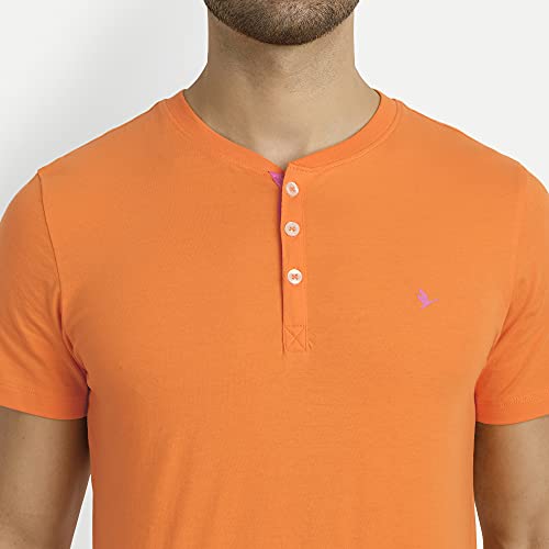 Image of AM SWAN Premium Cotton Half Sleeve Henley T-Shirts