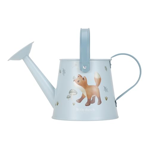 Little Dutch Gießkanne für Kinder Kindergießkanne Blech Fuchs - Forest Friends blau