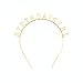 Birthday Girl Tiara Headband Crown Bday Headpiece Princess Party Hat Hair Band Gold (Gold Birthday Girl)