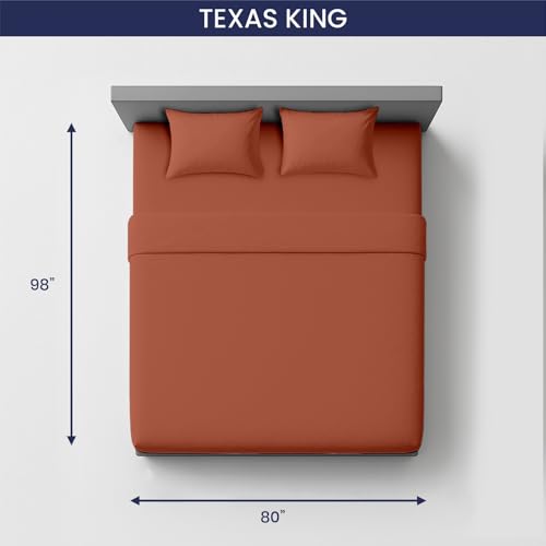 Image of SGI bedding 80 inch W x98 L 4Pc Texas King Sheet Set 100% Egyptian Cotton - 600 Thread Count, Fits 18 inch Deep Pocket - Soft Breathable Oversized Sheets, for Extra Large Beds - Terracotta