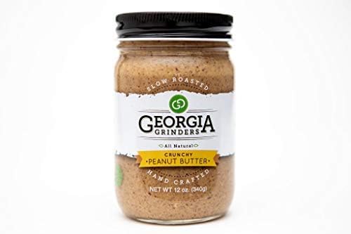 Georgia Grinders Crunchy Peanut Butter 12oz (2 ct) Georgia Grown Crunchy Gourmet Peanut Butter, Gluten Free, Non-GMO, Kosher