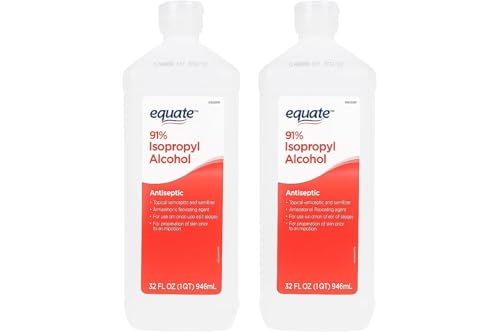 Equate Isopropyl Alcohol 91%, 32 FL Oz | 2Pack Antiseptic & Cleaning Solution,