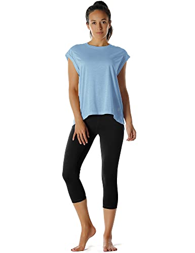 icyzone Dames Fitness Yoga Korte Mouw Shirt Rugvrij Gym Top Sport T-shirt, 2-pack - Afbeelding 5