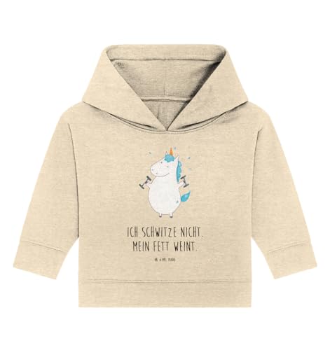 Mr. & Mrs. Panda 12. - 18. Monat Organic Baby Hoodie Einhorn Fitness - Geschenk, Pegasus, Gym, Baby Kapuzenshirt, Baby Kapuzensweatshirt, Unicorn,