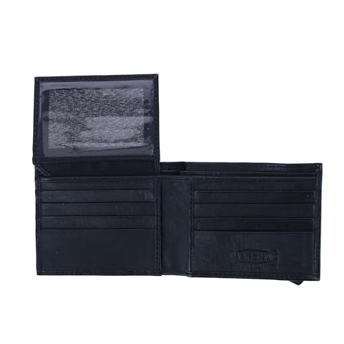 CTM Men's Bifold Wallet with Elastic Keeper Strap, Black2