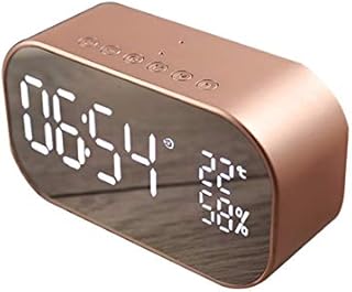Digital Radio Alarm Clock,Wireless Bluetooth Speaker Clock USB Charging AUX TF Card Play