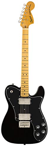 Image of Squier Classic Vibe 70s Deluxe Telecaster Electric Guitar, Black, Maple Fingerboard