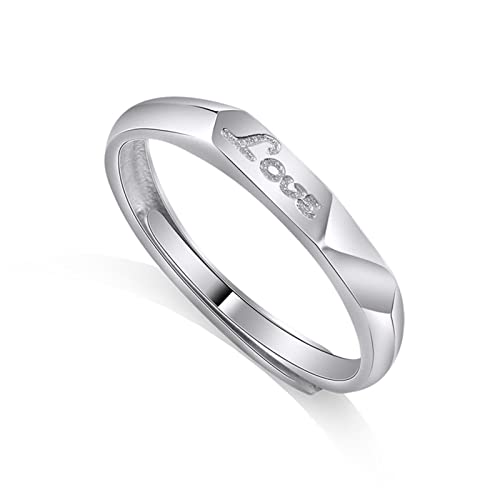 Aotiwe Anillo Compromiso Hombre, Joyas Hombre Joven Amor Grabado Plata Regalo Hombre Verano Día de La Madre