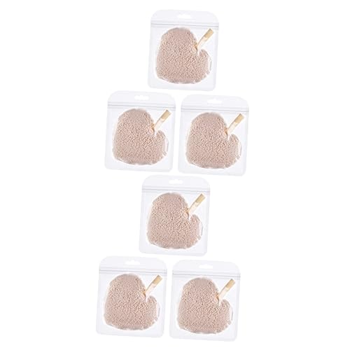 Didiseaon 2sets Makeup Powder Puff Cleaning Pads for Face Washable and Reusable Heart Shape Makeup Removal Pads 3pcs*2