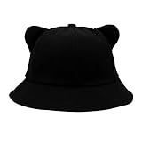Umeepar Unisex Packable Bucket Hat Sun Hat for Womens Men (Cat Ear &Tail) (US, Alpha, One Size, Black)