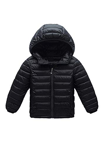 FLITAY Kid Winter Looser Fit Hooded Down Jacket Lightweight Warm Packable Jacket with Pocket