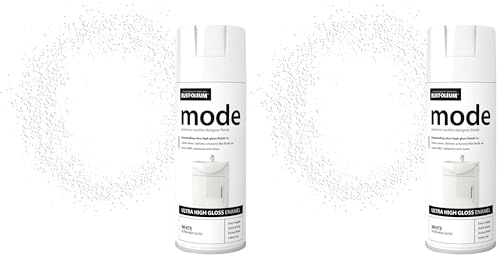 Image of Rust-Oleum AE0240001E8 400ml Mode Ultra High Gloss Spray Paint - White (Pack of 2)