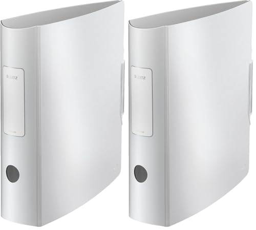 Classeur à levier Leitz blanc effet brossé pour ordonner votre bureau à la maison