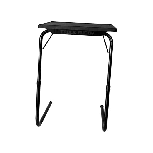 TABLE BUDDY | Adjustable multi position portable folding table mate for dining, workstation, bed tray, work, watch tv, study, outdoor and office furniture (Black)