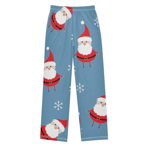 Boys' Pants Christmas Santa Claus Snowflake Long Bottom Jogger Pants Elastic Waist Trousers with Pockets S-XL