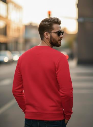 Image of Men Regular Fit Fleece ||Maroon||Round Neck Printed||Sweatshirt-JM3763