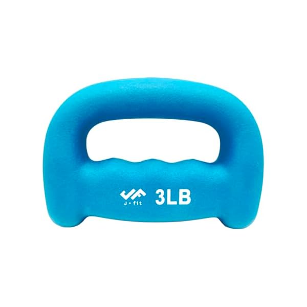 JFIT Neoprene D Grip Dumbbells - Single Weights 1LB-5LB - Premium Non-Slip, Hand Weights, Ergonomic Design