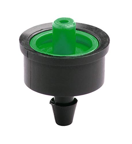 ABRISA Gotero autocompensante de botón para riego, Negro, 8 l/h