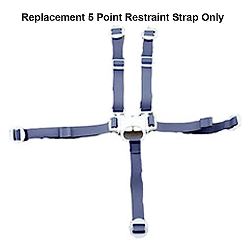 Image of Replacement Parts for Fisher-Price 4-in-1 Total Clean High-Chair - DKR72 + More Models ~ 5 Point Restraint Strap ~ 2 Shoulder Straps, 2 Waist Straps, Crotch Strap with Buckle