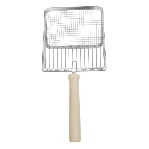 NOLITOY 猫砂シャベル 猫砂ふるい ウサギのトイレ砂拾い 猫用スクープホルダー 金属製の猫砂用スクープ 猫のうんちスクーパー 金属くずスクーパー 砂下地クリーナー ごみふるい 木