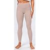 Lavento Women's All Day Soft Yoga Leggings Mid-Rise - No Front Seam Workout Active Legging for Women (Desert Sand, 6)