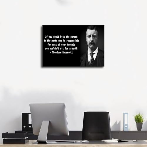 Poster citation Theodore Roosevelt 50x75 cm impression sur toile