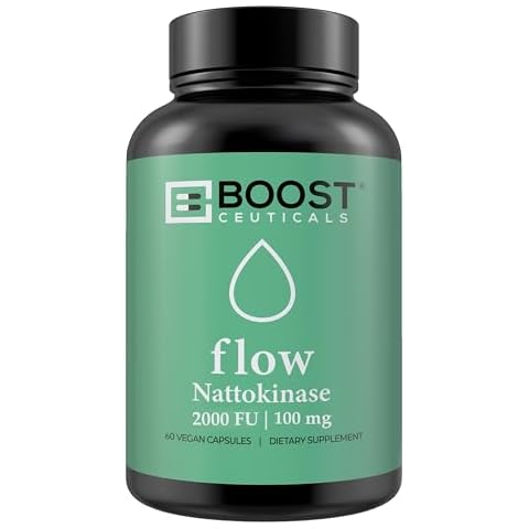 Nattokinase 2000 FU 100mg | 60 Vegan Capsules | Pure, Non GMO Gluten Free Natural Blood Thinner & Blood Flow Supplement Cover