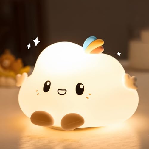 NIRDAMBHAY Cute Silicone Cloud Night Light for Baby Toddler, Rechargeable LED Nursery Lamp...