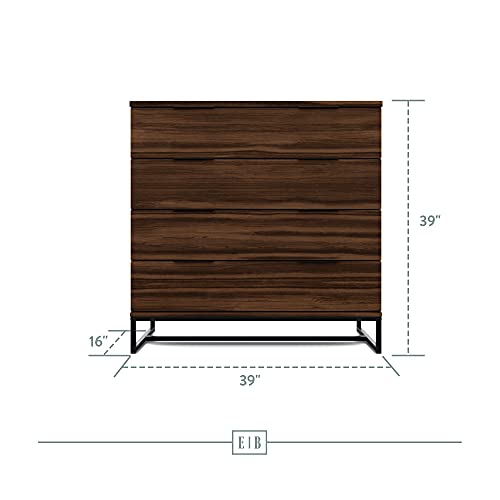 Edenbrook Preston 4 Drawer Dresser - Storage Chest - Modern Design - Easy Assembly, Rustic Mahogany #TOP1