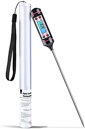 KEPLIN Instant Read Cooking Thermometer | Digital Food Thermometer | Backlight LCD | Auto On/Off | Perfect for Kitchen Cooking | 5.9 Inch Long Probe | BBQ, Grill, Meat, Milk & Water (Battery Included)