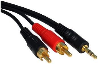 Aptii 3.5mm Jack to 2 x RCA Phono Audio Cable Gold 0.5m Lead