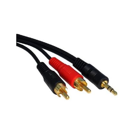 Aptii 3.5mm Jack to 2 x RCA Phono Audio Cable Gold 0.5m Lead