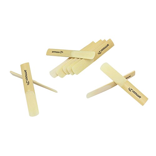 KKmoon Ammoon 10 pcs bB Sax Saxofone Soprano 2.5 2-1/2 Palhetas De Bambu Conjunto Acessório Parte