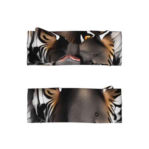 Tiger At Rest Baby Bow Headband, Soft Baby Bow Hair Accessory For Newborn Babies, &*Toddlers, Kids.2
