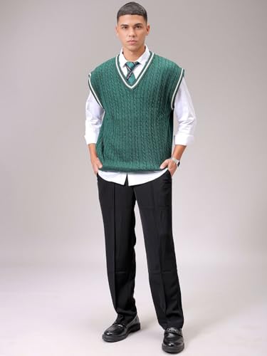 Image of The Indian Garage Co Men Oversized Sleeveless Textured Sweater