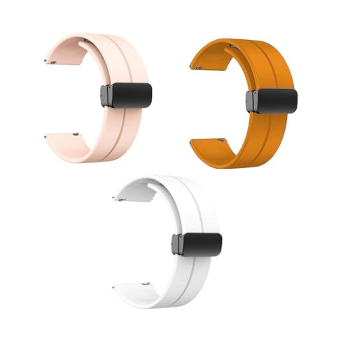 Image of INEFABLE 20mm Watch Straps With Folding Magnetic Lock Compatible With Amazfit GTS 2 Mini /Amazfit Bip /Pro /Lite /Bip S /GTR /Galaxy Watch 4 /Watch 5 & All 20mm Watches