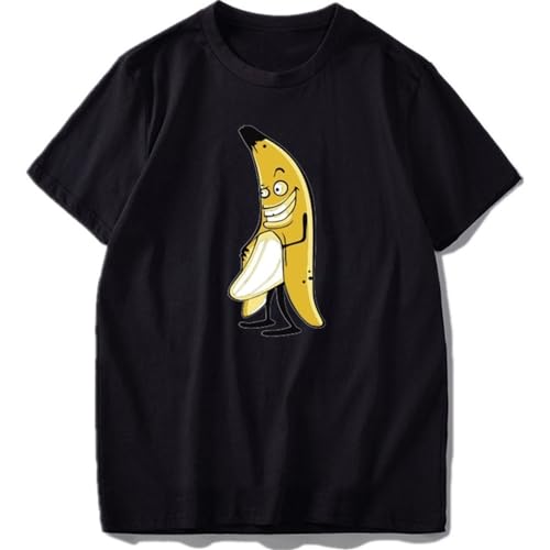 T-shirt banane drôle pour homme en 100% coton noir taille 100