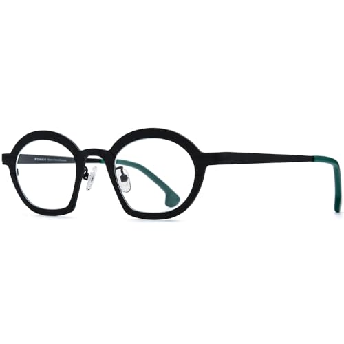 Image of FONEX Colorful Pure Titanium Glasses Frame Women Retro Round Eyeglasses