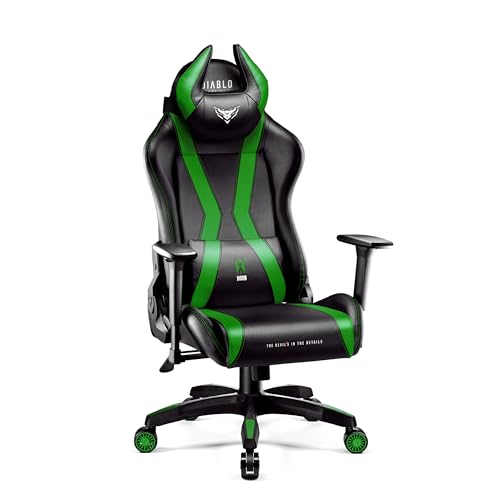 DIABLO X-Horn Sedia da Gaming, Pelle Sintetica, Verde, Normal (L)