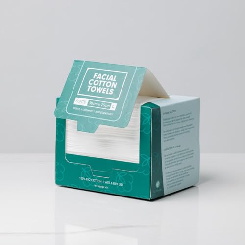 Toallas De Algodón Orgánico Para La Cara, 50 Piezas, 30 cm x 25 cm, Estéril Y Biodegradable, Anti-Acné, Toallas Desechables Para Desmaquillarse, Ultra Suave