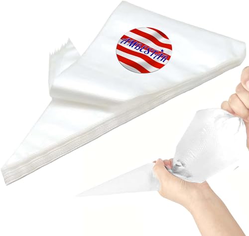 AMBESTAR 24 Inch Extra Large Piping Bags Disposable, Thickened 100Pcs Disposable Clear Plastic Icing Piping Bags, Food Grade Cake Decorating Bags for Dessert, Pastry, Cookies, Cupcake Decorating by AMBESTAR - Used condition - US$14.23