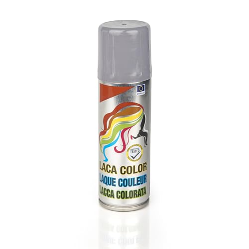 Laca de cabelo cor prata 125 ml - spray cores para cabelo rápida coloração, lavável