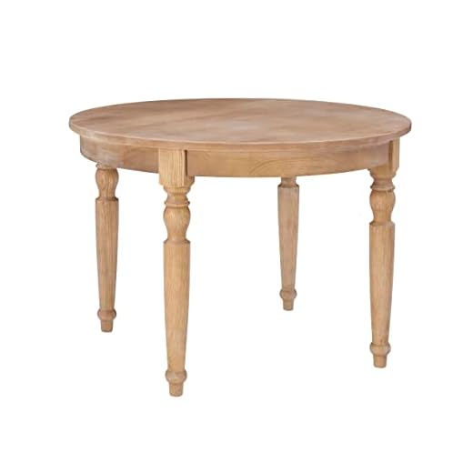 Linon Light Natural Brown Round Dining Table