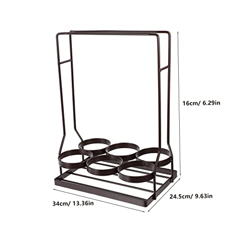 Soporte portátil para botellas de vino de hierro negro miniatura 2